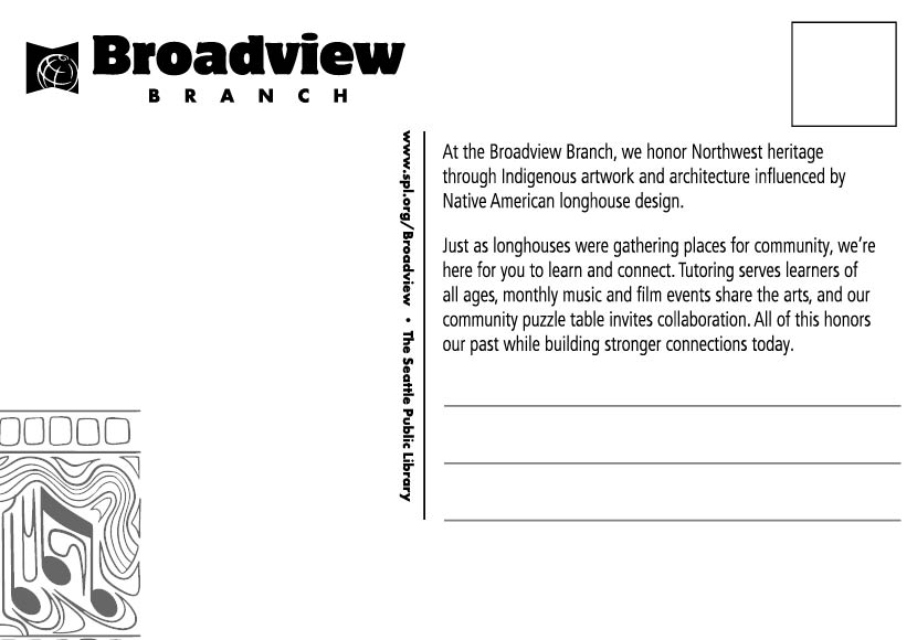 Broadview Branch postcard back