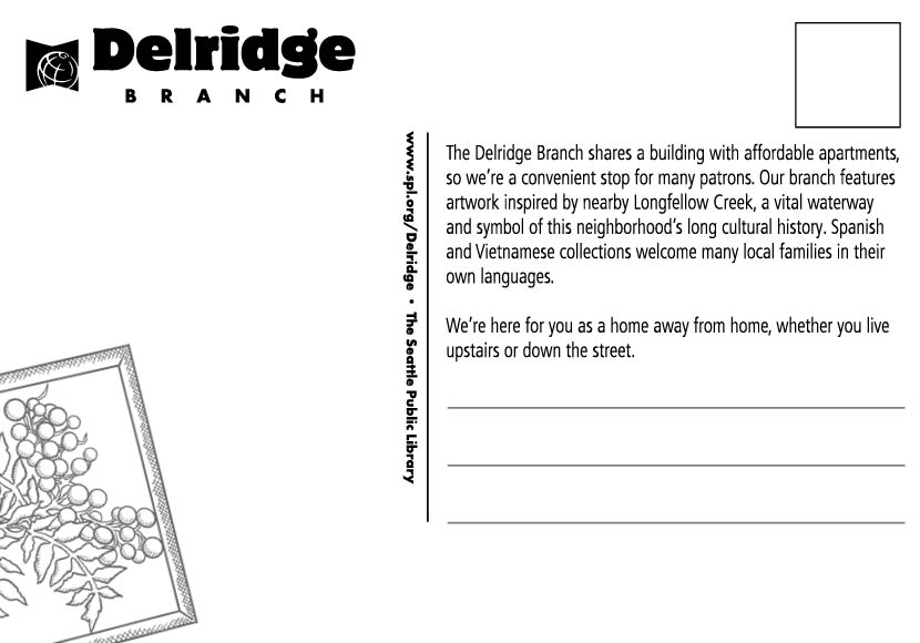 Delridge Branch postcard back