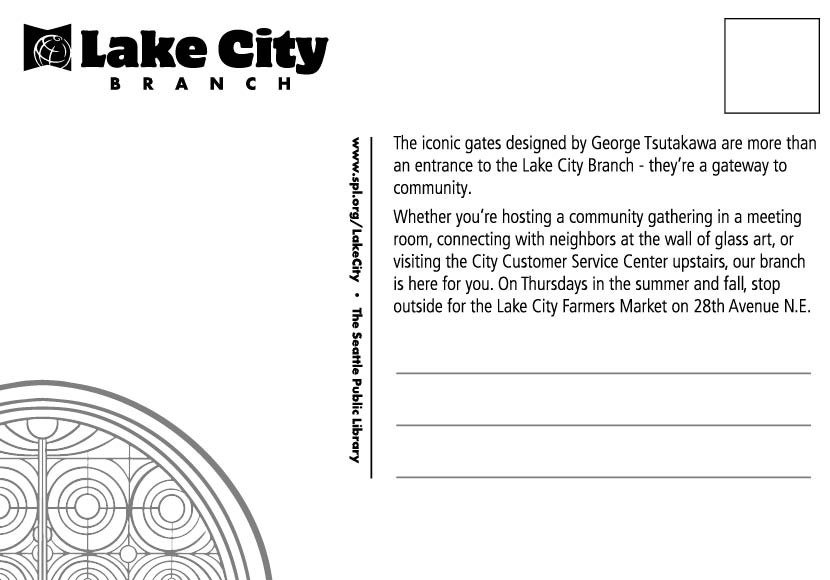 Lake City Branch postcard rear